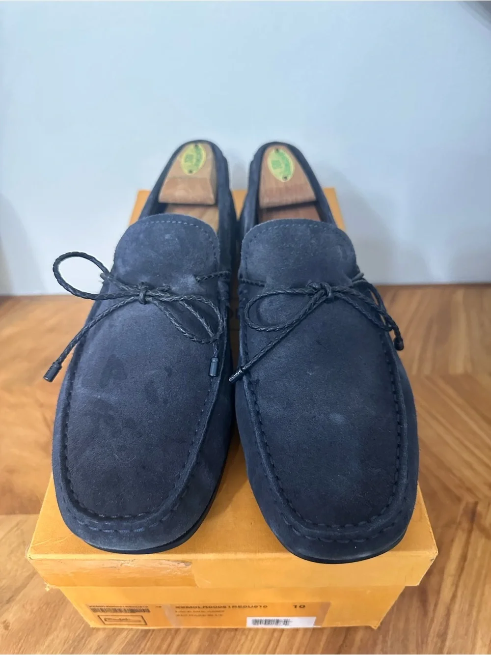 Tod’s Gommino Men's Navy Blue Suede Driving Loafers SZ 10 Luxury Coastal EUC